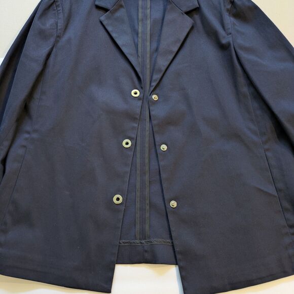 Jones New York Signature Navy Blue Blazer Size L Silver Snap Button Career - Picture 2 of 12